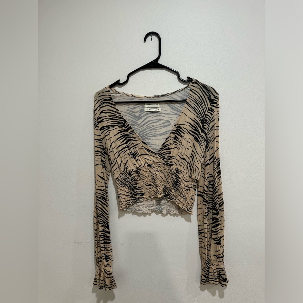 Urban outfitters cropped zebra top size small